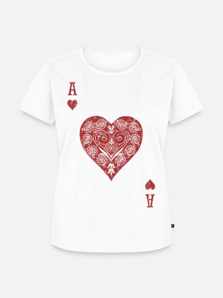 Herz-Ass ❤️ - Frauen Premium Bio T-Shirt - Weiß