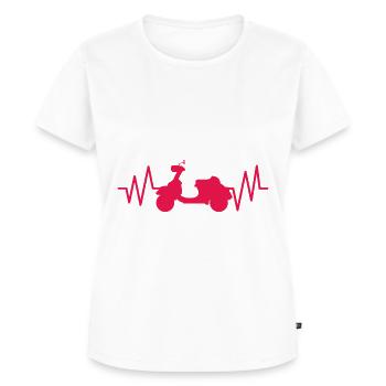 ROLLER HERZSCHLAG Moped Geschenk Für Rollerfahrer - Frauen Premium Bio T-Shirt - Weiß - Vorne - AI Model Female 172 dark (172cm)