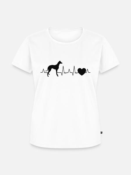 Whippet Herzschlag Windhund Sighthound - Frauen Premium Bio T-Shirt - Weiß