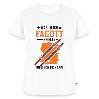Warum ich Fagott spiele? Weil ich es kann - Frauen Premium Bio T-Shirt - Weiß - Vorne - AI Model Female 172 dark (172cm)
