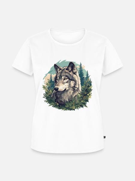 Wölfe Wolf - Frauen Premium Bio T-Shirt - Weiß