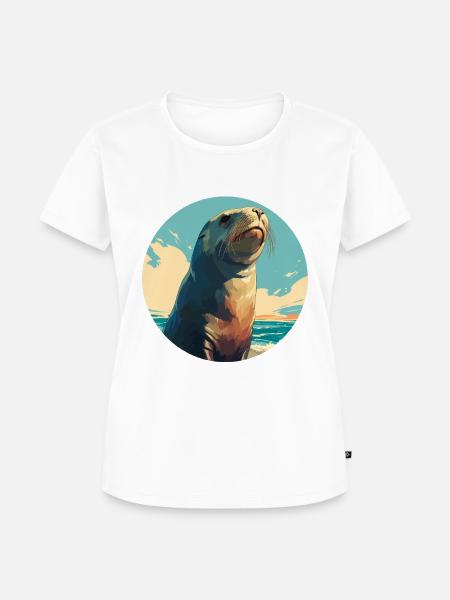 Seelöwen Seelöwe - Frauen Premium Bio T-Shirt - Weiß