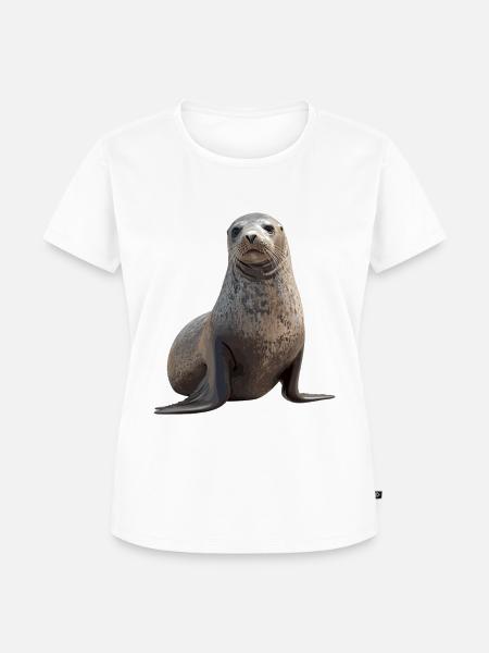 Robben Robbe - Frauen Premium Bio T-Shirt - Weiß