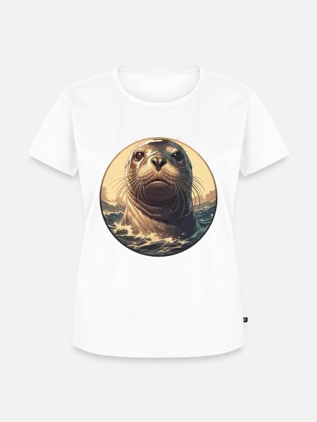 Robben Robbe - Frauen Premium Bio T-Shirt - Weiß
