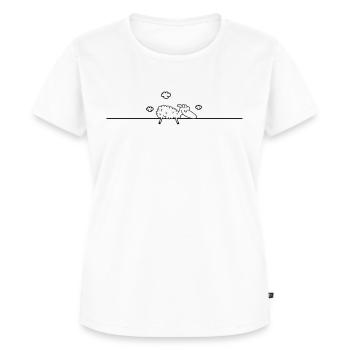 schlafendes Schaf - Frauen Premium Bio T-Shirt - Weiß - Vorne - AI Model Female 172 dark (172cm)