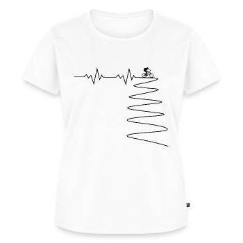 Mountainbike Herzfrequenz - Frauen Premium Bio T-Shirt - Weiß - Vorne - AI Model Female 172 dark (172cm)