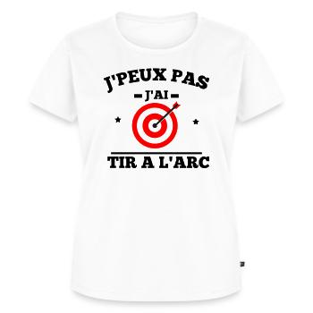 J peux Pas j ai TIR A L Arc - T-shirt Premium bio Femme - blanc - Devant - AI Model Female 172 dark (172cm)