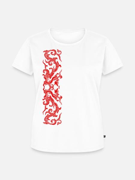 Rote Drachen - Frauen Premium Bio T-Shirt - Weiß