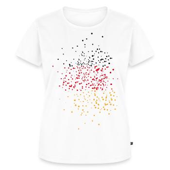 Deutschland - Schwarz Rot Gold 09 - Frauen Premium Bio T-Shirt - Weiß - Vorne - AI Model Female 172 dark (172cm)