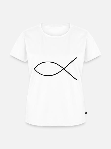 jesus fisch symbol - Frauen Premium Bio T-Shirt - Weiß