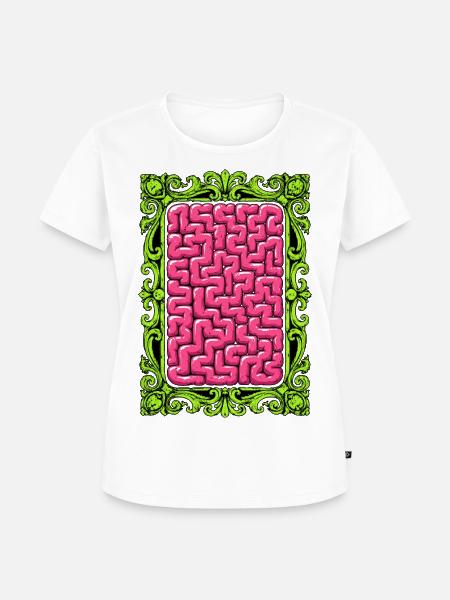 Brain in a frame - Frauen Premium Bio T-Shirt - Weiß