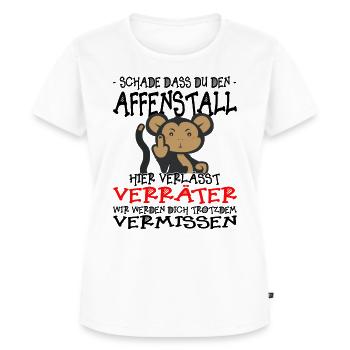 Wir werden dich vermissen - Verräter - Jobwechsel - Frauen Premium Bio T-Shirt - Weiß - Vorne - AI Model Female 172 dark (172cm)
