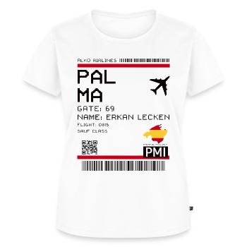 Mallorca Party Outfit Sauf Flugticket Bordkarte - Frauen Premium Bio T-Shirt - Weiß - Vorne - AI Model Female 172 dark (172cm)