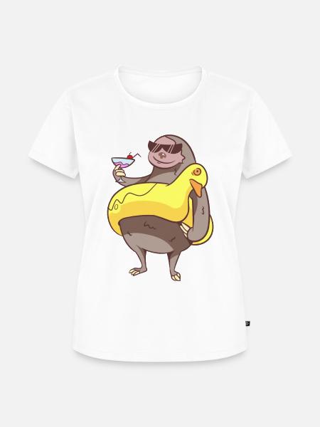 Sommerliches Faultier - Frauen Premium Bio T-Shirt - Weiß