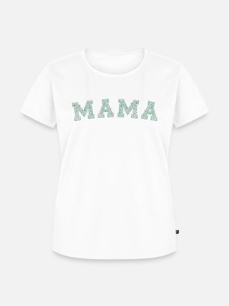 Collegiate Floral Mama Periwinke College-Blumen - Frauen Premium Bio T-Shirt - Weiß