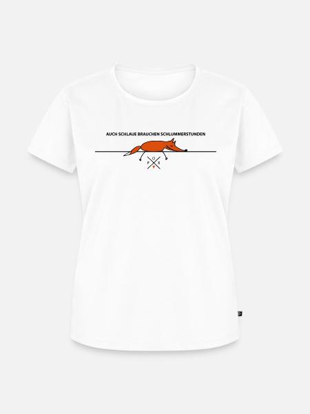Schlafender Fuchs (b) - Frauen Premium Bio T-Shirt - Weiß