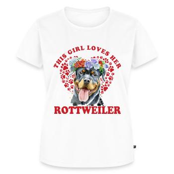 This Girl loves her Rottweiler - Women's Premium Organic T-shirt - white - Front - AI Model Female 172 dark (172cm)