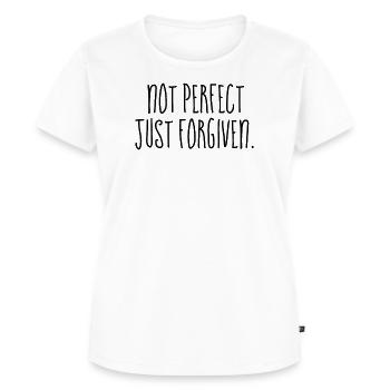 Niet perfect, gewoon vergeven - christelijke citaten - Vrouwen Premium Bio T-shirt - wit - Voor - AI Model Female 172 dark (172cm)