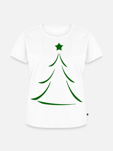 Minimalistische grüne Weihnachtsbaum-Silhouette - Frauen Premium Bio T-Shirt - Weiß