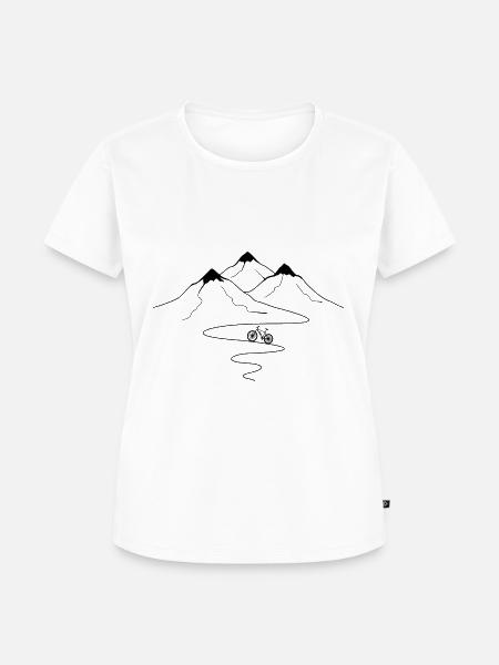 Bergwegkurven und ebike - - Frauen Premium Bio T-Shirt - Weiß