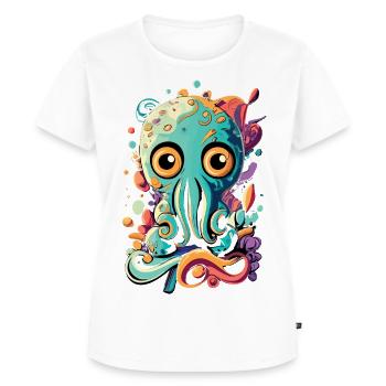 Octopus Tintenfisch - Baby Tintenfisch Krake - Frauen Premium Bio T-Shirt - Weiß - Vorne - AI Model Female 172 dark (172cm)