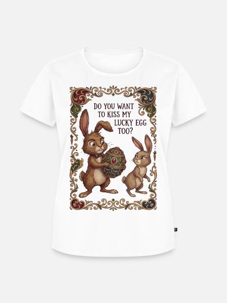 Lucky Egg Art - Frauen Premium Bio T-Shirt - Weiß