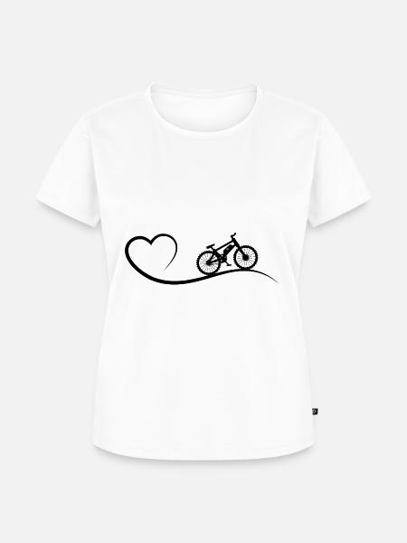 Herz und ebike - - Frauen Premium Bio T-Shirt - Weiß