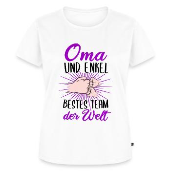 Oma und Enkel zweifache Oma Geschenk Geburt Enkel - Frauen Premium Bio T-Shirt - Weiß - Vorne - AI Model Female 172 dark (172cm)