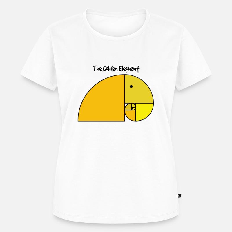 Fibonacci Elephant - golden section elephant - Women's Premium Organic T-shirt - white