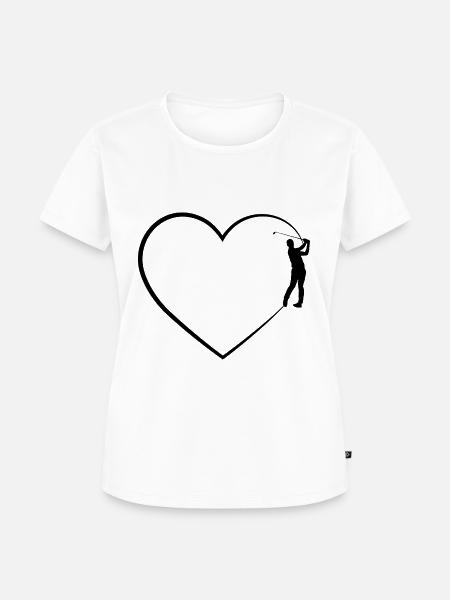 Herz 2 und Golf - - Frauen Premium Bio T-Shirt - Weiß