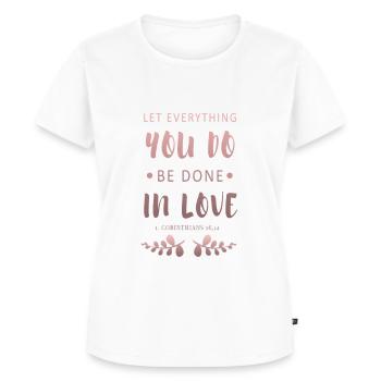 Love Pink Quote - Women's Premium Organic T-shirt - white - Front - AI Model Female 172 dark (172cm)