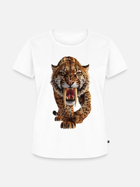 Saebelzahnkatze - Säbelzahntiger - Frauen Premium Bio T-Shirt - Weiß