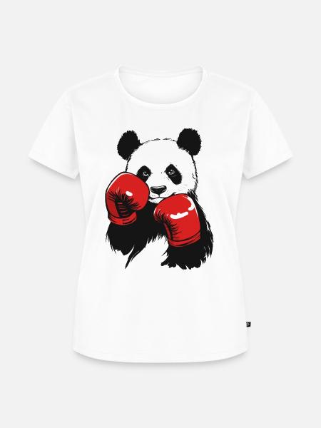 Boxen Panda rote Boxhandschuhe - Frauen Premium Bio T-Shirt - Weiß