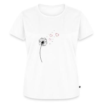 Löwenzahn Pusteblume Herz Herzchen Valentinstag - Frauen Premium Bio T-Shirt - Weiß - Vorne - AI Model Female 172 dark (172cm)