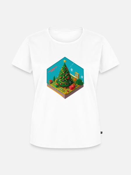 isometric Christmas Tree - Frauen Premium Bio T-Shirt - Weiß