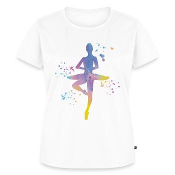 Ballett Tänzer Colorsplash Ballerina - Frauen Premium Bio T-Shirt - Weiß - Vorne - AI Model Female 172 dark (172cm)