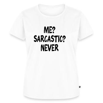 Sarkasmus - Frauen Premium Bio T-Shirt - Weiß - Vorne - AI Model Female 172 dark (172cm)