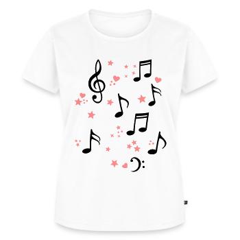 Musik Notenschlüssel musikalische notenschlüssel - Frauen Premium Bio T-Shirt - Weiß - Vorne - AI Model Female 172 dark (172cm)