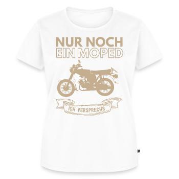 Simson S51 Geschenkidee ,DDR Moped 2 Takter Spruch - Frauen Premium Bio T-Shirt - Weiß - Vorne - AI Model Female 172 dark (172cm)
