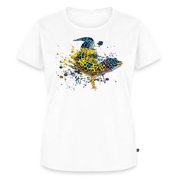 Wasserfarben Gecko Reptil, Reptilienzüchter - Frauen Premium Bio T-Shirt - Weiß - Vorne - AI Model Female 172 dark (172cm)