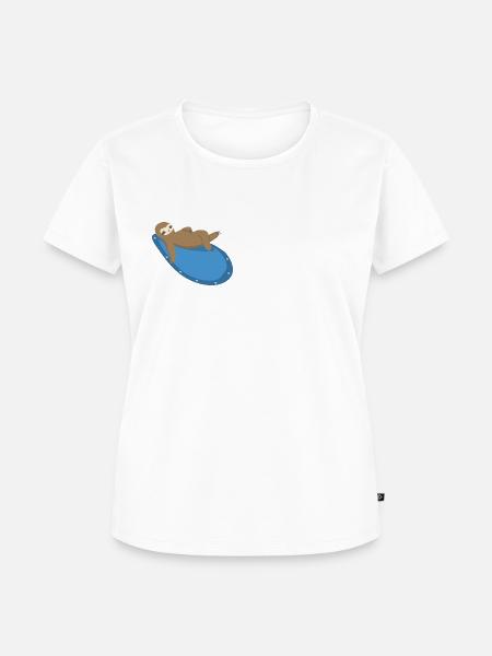 Boulder Design kletterndes Faultier - Frauen Premium Bio T-Shirt - Weiß