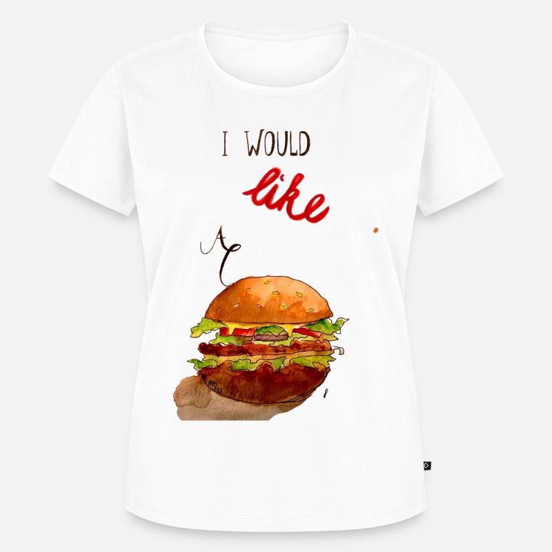 I would Luke a hamburger - Frauen Premium Bio T-Shirt - Weiß