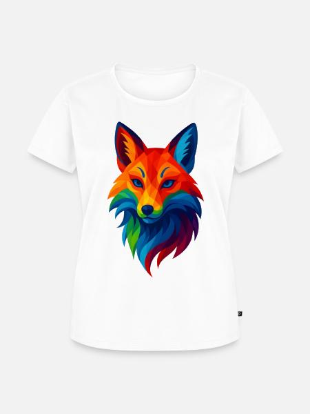 WPAP Stil Tiere - Kitsune Fuchsgeist - Frauen Premium Bio T-Shirt - Weiß