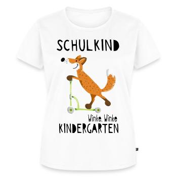 Schulkind und winke Kindergarten - Einschulung - Frauen Premium Bio T-Shirt - Weiß - Vorne - AI Model Female 172 dark (172cm)