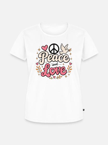 Frieden und Liebe - Frauen Premium Bio T-Shirt - Weiß