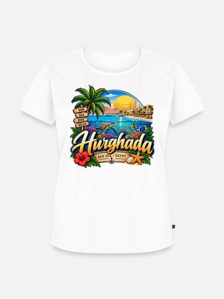 Hurghada – Red Sea, Sun & Dive - Frauen Premium Bio T-Shirt - Weiß
