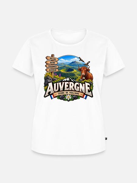 Auvergne – Land der Vulkane - Frauen Premium Bio T-Shirt - Weiß