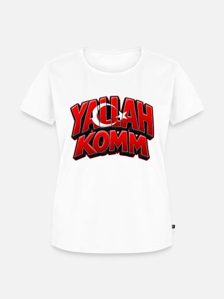 Yallah Komm – Lustiger Statement Spruch - Frauen Premium Bio T-Shirt - Weiß