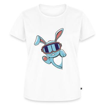 Skihase - Skifahren - Winterurlaub in den Bergen - Frauen Premium Bio T-Shirt - Weiß - Vorne - AI Model Female 172 dark (172cm)