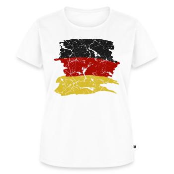 Deutschland Flagge - Frauen Premium Bio T-Shirt - Weiß - Vorne - AI Model Female 172 dark (172cm)